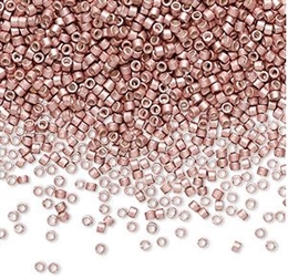 Seed beads, Delica 11/0, mat galvaniseret pink blush